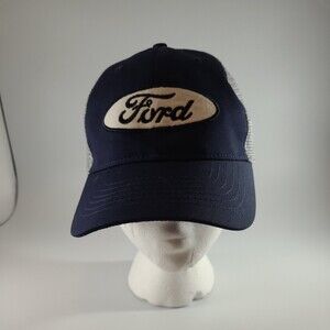Officially Licensed Ford Blue Mesh Snap Back Trucker Hat Cap Classic Oval Logo